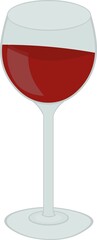 Vector illustration of a glass of red wine