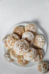 Plate with tasty homemade gingerbread cookies.