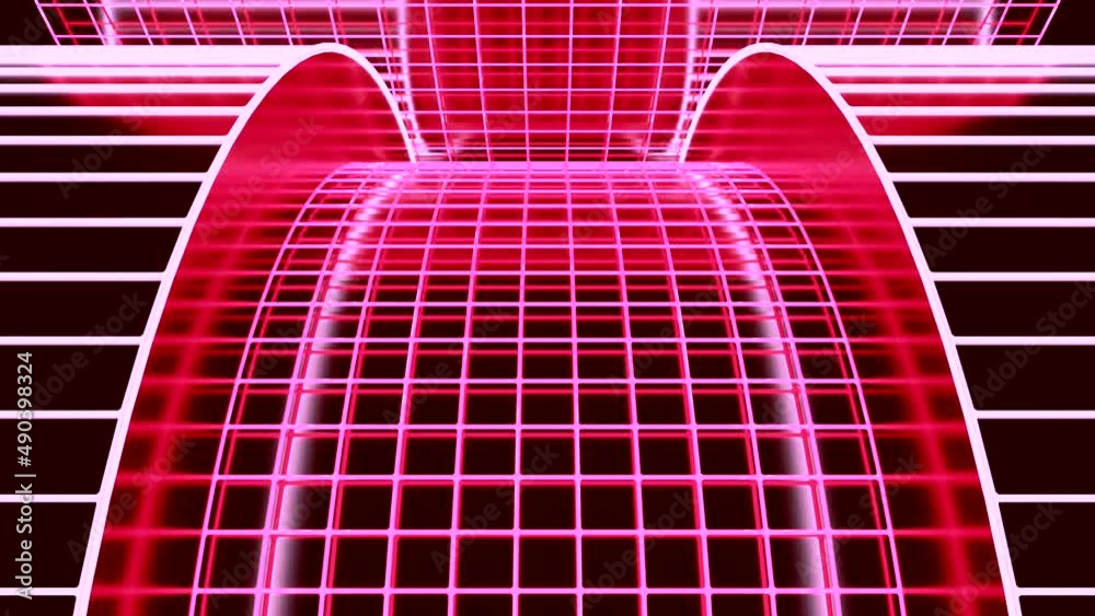 Canvas Prints moving cyber road with grid. design. virtual cyber track made of nylon mesh. cyberpunk road in virtu