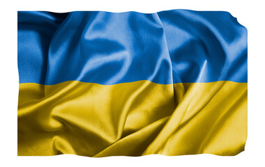 flag silk ukraine isolated on white background