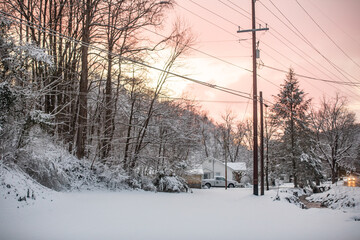 Soft Snowy Sunset 