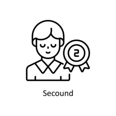 Secound vector outline icon for web isolated on white background EPS 10 file