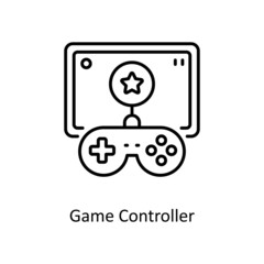 Game Controller vector outline icon for web isolated on white background EPS 10 file