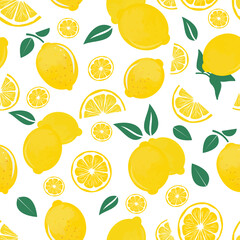 seamless vector pattern with lemons