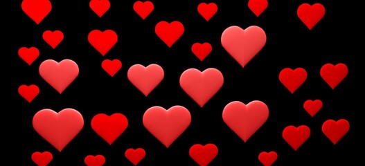 red hearts background