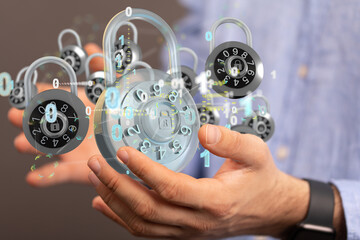 cybersecurity and information or network protection 3d