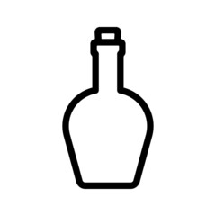 Bottle icon. Black contour linear silhouette. Front side view. Vector simple flat graphic illustration. Isolated object on a white background. Isolate.