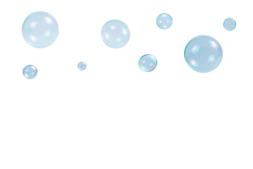 Soap bubbles isolated on a white background.