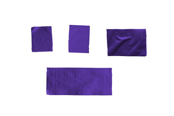 Violet scotch tape pieces isolated.