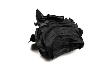 Abstract black paper texture background. Top view.
