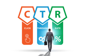 CTR click through rate concept with business people