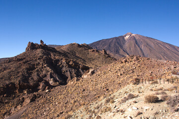 Las Cañadas del Teide National Park with the peak of Teide in the background