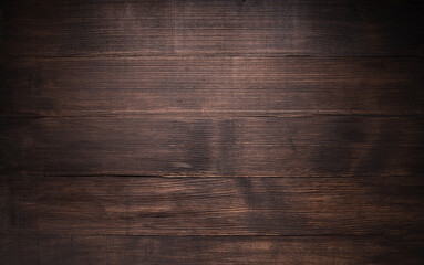 Dark brown wooden background with high resolution. Top view Copy space