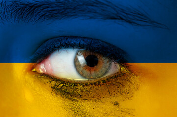 ukraine crisis concept in ukraine flag colors