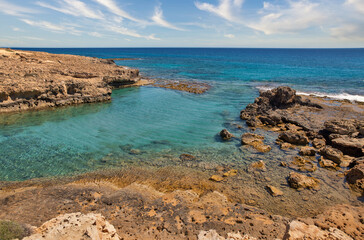 Fototapeta na wymiar Wild beach in Ayia Napa, Cyprus