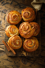 Homemade cinnamon rolls on a plate