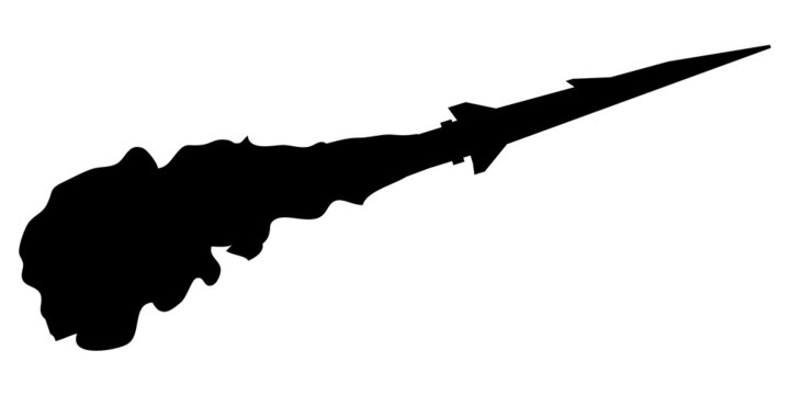 black silhouette missile launch clip art preview