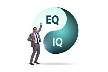 EQ and IQ skill concepts with businessman