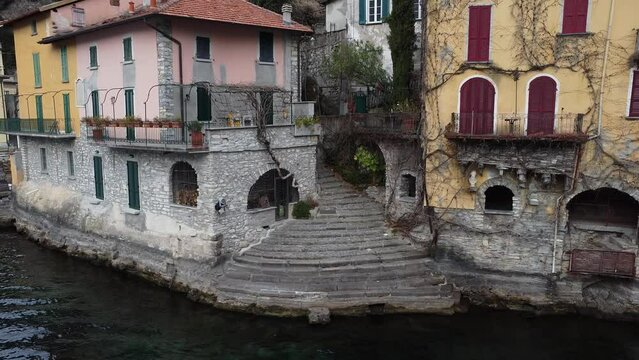 View of the village of Nesso on Lake Como