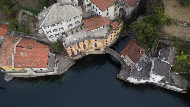 View of the village of Nesso on Lake Como