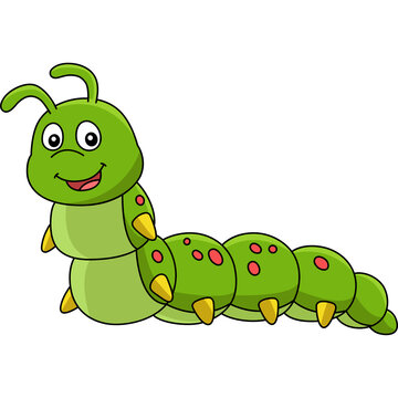 Caterpillar Cartoon Colored Clipart Illustration