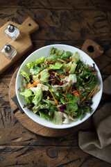 Healthy green salad with vegetables