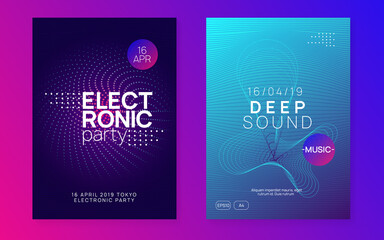 Night music flyer. Electro dance dj. Electronic sound fest. Techno trance party. Club event poster.