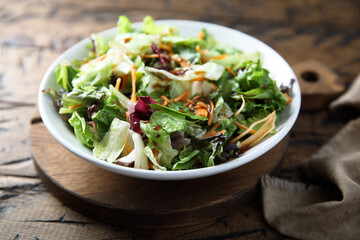 Healthy green salad with vegetables