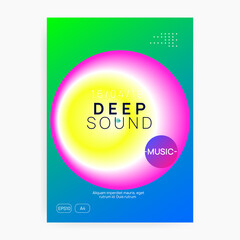 Club Flyer. House And Show Layout. Wave Art For Invitation. Abstract Background For Cover Shape. Modern Trance Event. Pink And Yellow Club Flyer