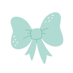 Cute bow. Hair accessory, holiday decorative bow. Hand drawn vector illustration 
