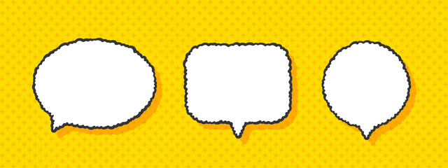 Speech Bubbles icons. Empty comic speech bubbles set. Vector illustration