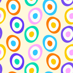 Abstract seamless bright pattern with colorful circles