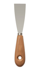 Putty Knife With Wooden Handle Isolated Plastering Tool