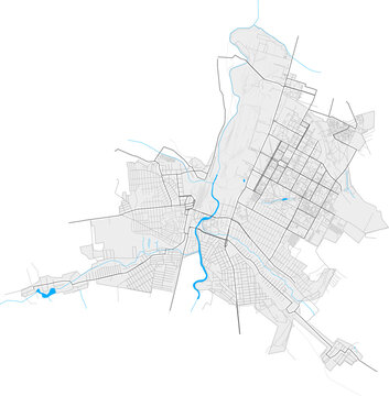 Kramatorsk, Ukraine Black and White high resolution vector map