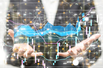stock market 3d modern in hand