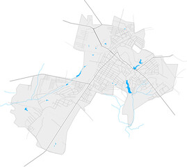 Rovenky, Ukraine Black and White high resolution vector map
