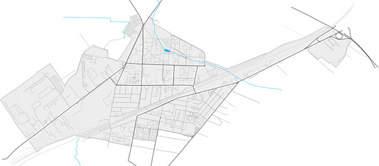 Vyshneve, Ukraine Black and White high resolution vector map