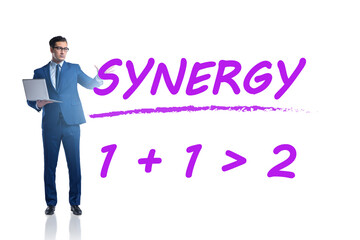 Businessman in synergy business concept