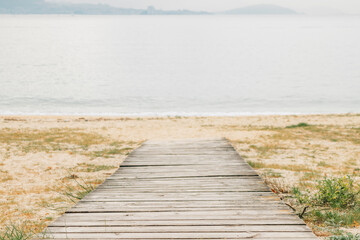 rodeira beach landscape in cangas, pontevedra, galicia, spain