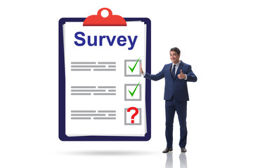 Survey questionnaire with tick boxes