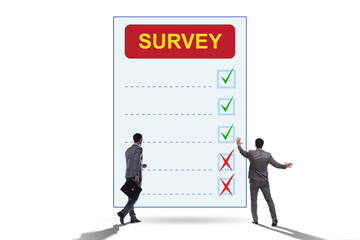 Survey questionnaire with tick boxes