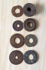 Fototapeta premium (mostly) rusty metal objects on paper