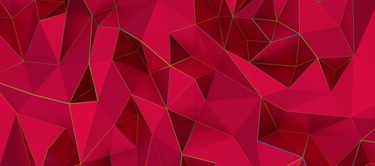 Low poly triangle posters, modern concept pink