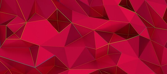 Obraz premium Low poly triangle posters, modern concept pink