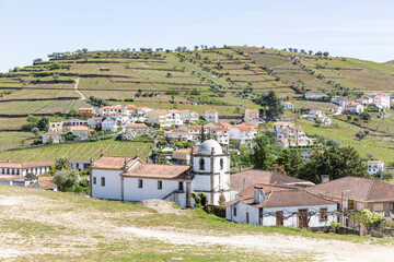 a view over São João de Lobrigos village, Santa Marta de Penaguião, district of Vila Real,...