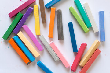 chalk pastels on a light background 