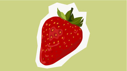 Strawberry on white and lime background