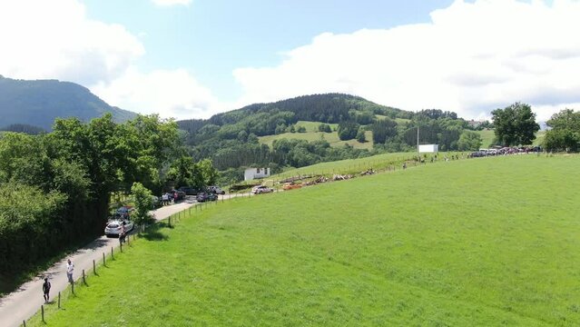 Cycling race through the basque hills.
