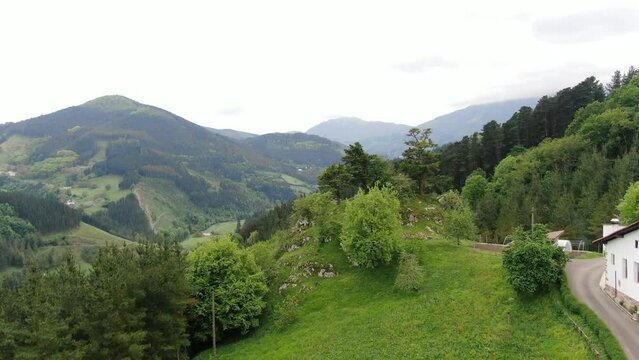 Basque Country highlands with the peak of Txindoki.