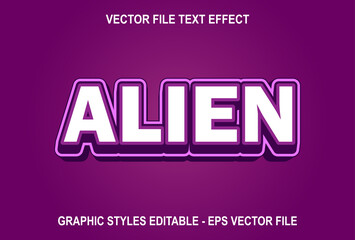 Editable alien Text Effect with purple color.